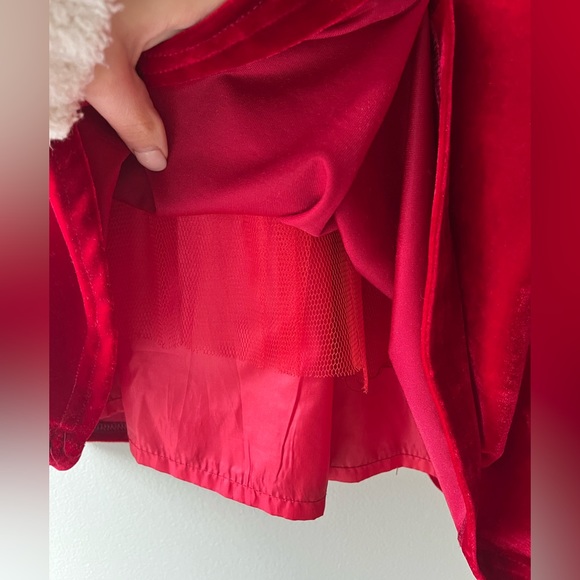 Red Velvet Mini Dress w/ Tulle Skirt Underlay - Size XS - Picture 2 of 4